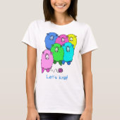 Laten we Knit! Fluffie schapen en gepersonaliseerd T-shirt (Voorkant)