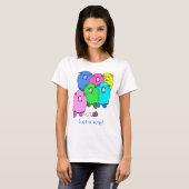 Laten we Knit! Fluffie schapen en gepersonaliseerd T-shirt (Voorkant volledig)