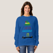 Laten we knuffelen Dames blauwe sweatshirt met Elf (Voorkant volledig)