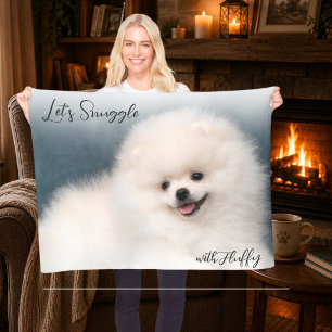 Laten we knuffelen huisdier foto Kerstcadeau Fleece Deken