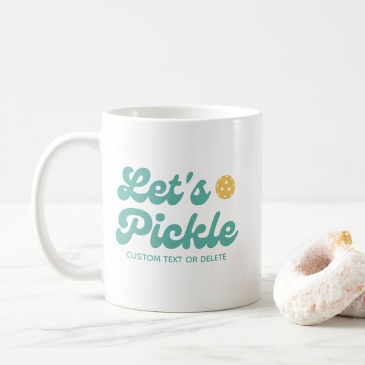 Laten we koele retro gepersonaliseerde tekst maken koffiemok (Met donut)