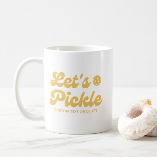 Laten we koele retro gepersonaliseerde tekst maken koffiemok (Met donut)