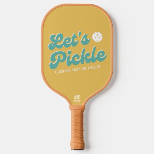 Laten we koele retro gepersonaliseerde tekst maken pickleball paddle (Voorkant)