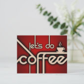 Laten we koffie doen! briefkaart (Staand voorkant)