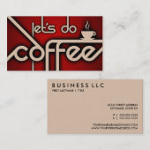 Laten we koffie doen! visitekaartje (Voorkant / Achterkant)