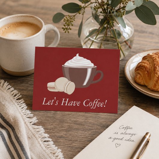 Laten we koffie drinken briefkaart