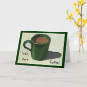 LATEN WE KOFFIE DRINKEN! SCHILDERIJ VAN DE MOK VAN KAART (Gele Bloem)