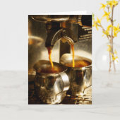 Laten we koffie halen | Espresso Notecard Kaart (Gele Bloem)