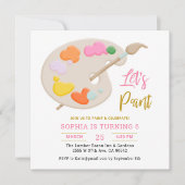 Laten we Kunst Schilderen Verjaardagsfeestje Schil Kaart (Voorkant)