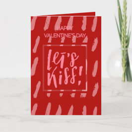 Laten we kussen Ik hou van je Valentijnsdag Feestdagen Kaart