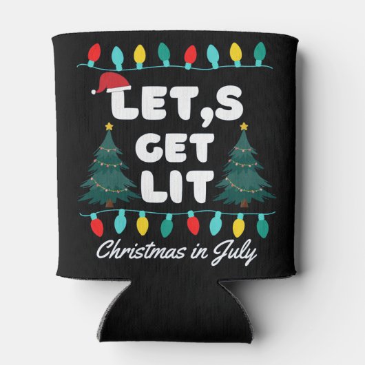 Laten we laat kerstmis krijgen in juli T-Shirt Blikjeskoeler (Achterkant)