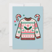 Laten we lelijk worden deze kerst tacky trui feest kaart (Achterkant)