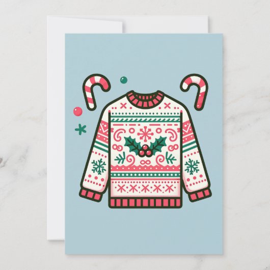 Laten we lelijk worden deze kerst tacky trui feest kaart (Achterkant)