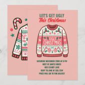 Laten we lelijk worden deze kerst tacky trui feest kaart (Voorkant / Achterkant)