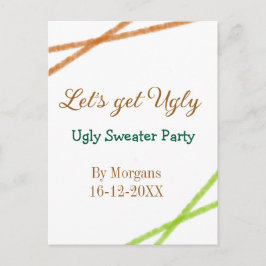 Laten we lelijke Kerst lelijke trui Partyoranje kr Briefkaart