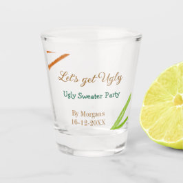 Laten we lelijke Kerst lelijke trui Partyoranje kr Shot Glas