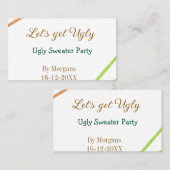Laten we lelijke Kerst lelijke trui Partyoranje kr Visitekaartje (Voorkant / Achterkant)