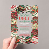Laten we lelijke kersttrui feestje doen acryl uitnodigingen (Insitu (Draagbaar))
