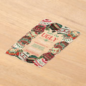 Laten we lelijke kersttrui feestje doen acryl uitnodigingen (Laagn)