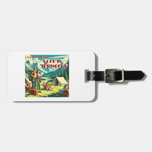 Laten we leren poepen in de Bossen camping Bagagelabel (Voorkant horizontaal)