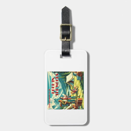 Laten we leren poepen in de Bossen camping Bagagelabel (Voorkant verticaal)