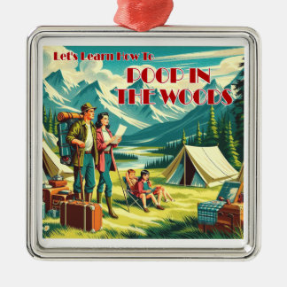 Laten we leren poepen in de Bossen camping Metalen Ornament
