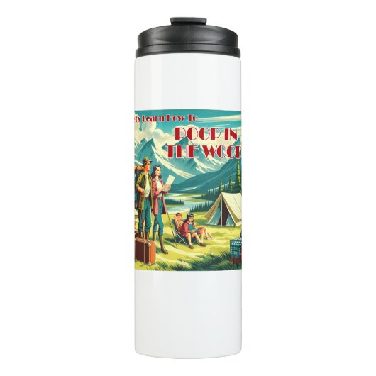 Laten we leren poepen in de Bossen camping Thermosbeker (Voorkant)