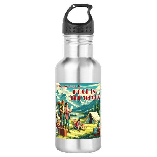 Laten we leren poepen in de Bossen camping Waterfles (Voorkant)