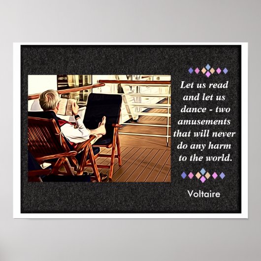 Laten we lezen Laten we dansen - Voltaire quote ~P Poster (Voorkant)