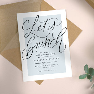 Laten we lichtblauw brunchen na de handlettered tr kaart