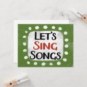 Laten we liedjes Wenskaart zingen Kaart (Voorkant / Achterkant in situ)