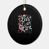 Laten we Lit Adult Flamingo Funny Kerstmis halen Keramisch Ornament (Links)