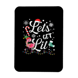 Laten we Lit Adult Flamingo Funny Kerstmis halen Magneet