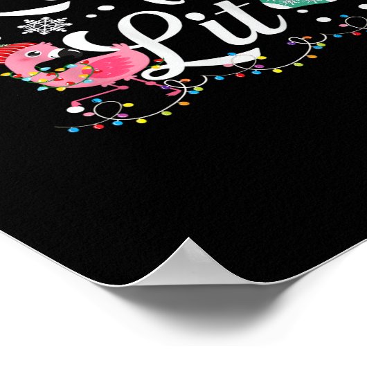 Laten we Lit Adult Flamingo Funny Kerstmis halen Poster (Hoek)