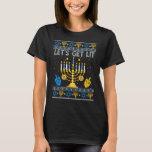 Laten we Lit Chanukah Hanukkah Funny Kerstmis Ug h T-shirt<br><div class="desc">Laten we verlichte Chanoeka Chanoeka Grappige Kerst Lelijke Sweater_3</div>