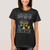 Laten we Lit Chanukah Hanukkah Funny Kerstmis Ug h T-shirt (Voorkant)