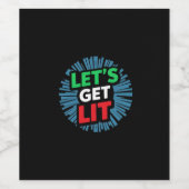 Laten we Lit Christmas Graphic Digital Art kopen Wijn Etiket (Enkel label)