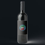 Laten we Lit Christmas Graphic Digital Art kopen Wijn Etiket<br><div class="desc">Een afbeelding met "LET'S GET LIT" in hoofdletters,  overgaand van groen naar blauw. Rondom de tekst is een cirkelvormige uitbarsting van blauwe en groene lijnen,  die opwinding en enthousiasme overbrengen. Ideaal voor kerstcadeau.</div>