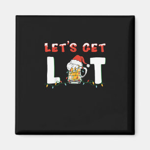 Laten we Lit Drink Beer Santa Hat Kerstmis Li hale Magneet