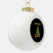 Laten we Lit Drink grappige kerst krijgen Keramische Bal Ornament (Links)