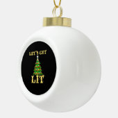 Laten we Lit Drink grappige kerst krijgen Keramische Bal Ornament (Rechts)