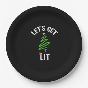 Laten we Lit Drink grappige kerst krijgen Papieren Bordje