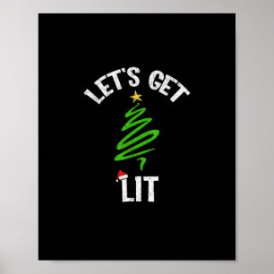 Laten we Lit Drink grappige kerst krijgen Poster