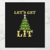 Laten we Lit Drink grappige kerst krijgen Wijn Etiket (Enkel label)
