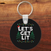 Laten we Lit Drink grappige kerstcadeautjes halen Sleutelhanger (Voorkant)