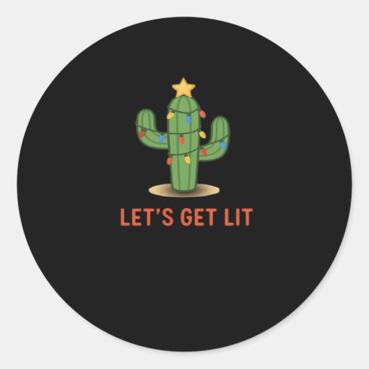 Laten we Lit Funny Christmas Classic krijgen Ronde Sticker (Voorkant)