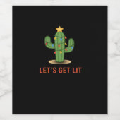 Laten we Lit Funny Christmas Classic krijgen Wijn Etiket (Enkel label)
