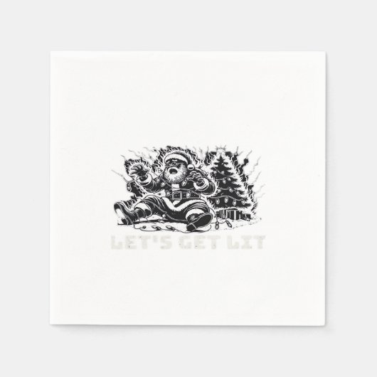 Laten we Lit Funny Christmas Vibe Classic krijgen Servet (Voorkant)