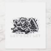 Laten we Lit Funny Christmas Vibe Classic krijgen Wijn Etiket (Enkel label)