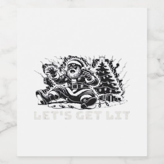 Laten we Lit Funny Christmas Vibe Classic krijgen Wijn Etiket (Enkel label)